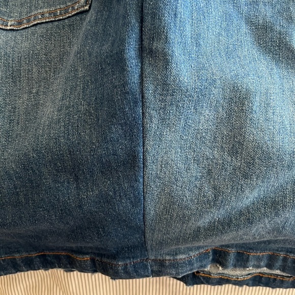 J Crew denim pencil skirt with with front copper buttons - Picture 10 of 12